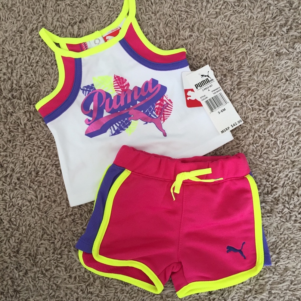 BRAND NEW PUMA TANK AND SHORTS MATCHING SET